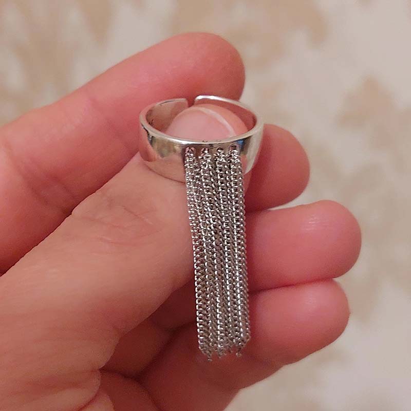 Women'S Emo Accessories - 女性と男性のためのシルバーの幾何学的なチェーンリング,ヒップホップチャーム,タッセル,オープンリング,カップルのためのファッショナブルなジュエリー