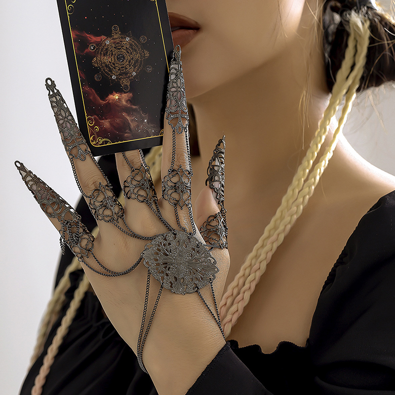 Women Accessories Dubai - インディアン-フィンガーリストジュエリー,チェーンブレスレット,パンク,儀式,手作り,コスプレ,ドバイ,インド