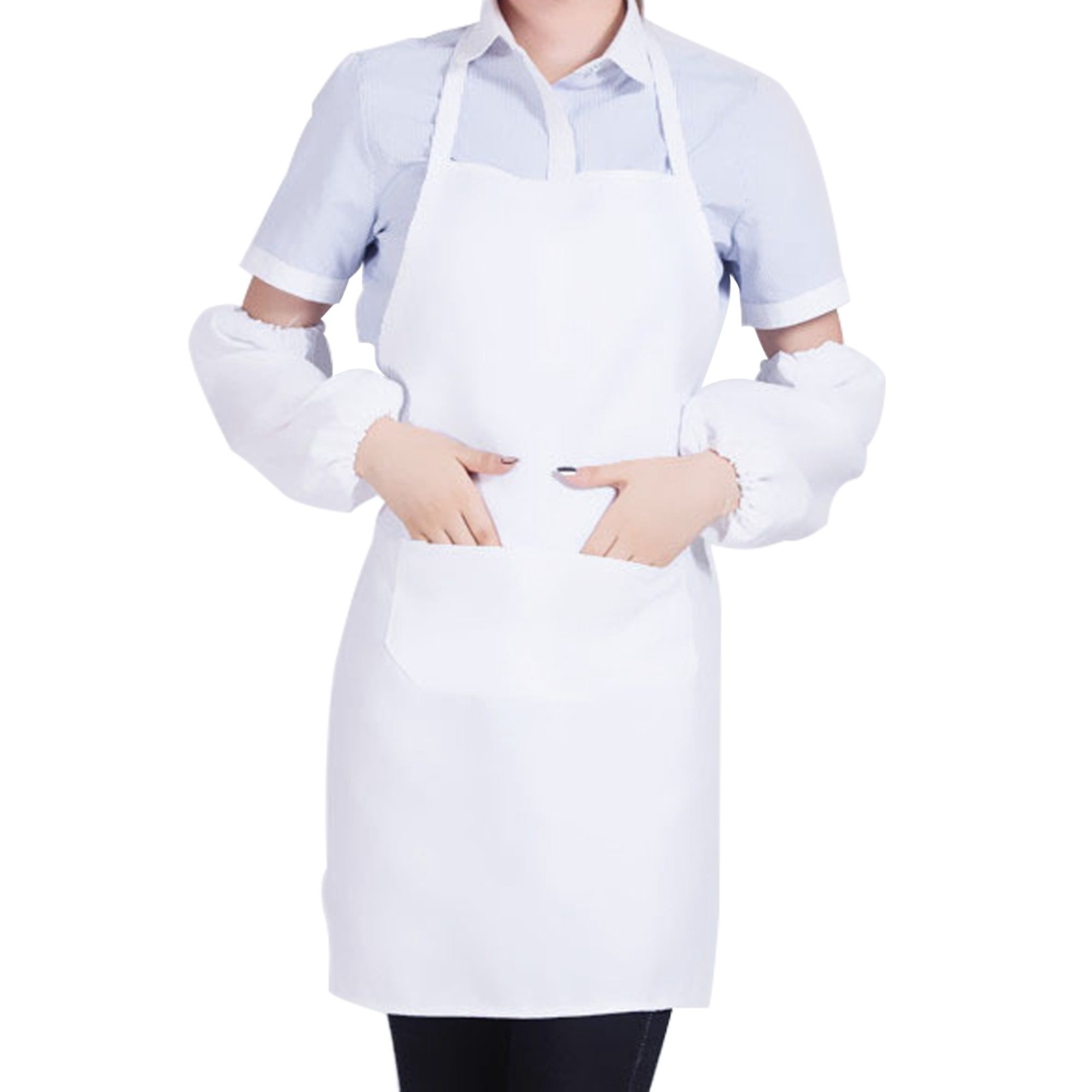 1/3 個白キッチンエプロン女性男性シェフ作業エプロングリル - Women Kitchen Accessories のレビューと価格
