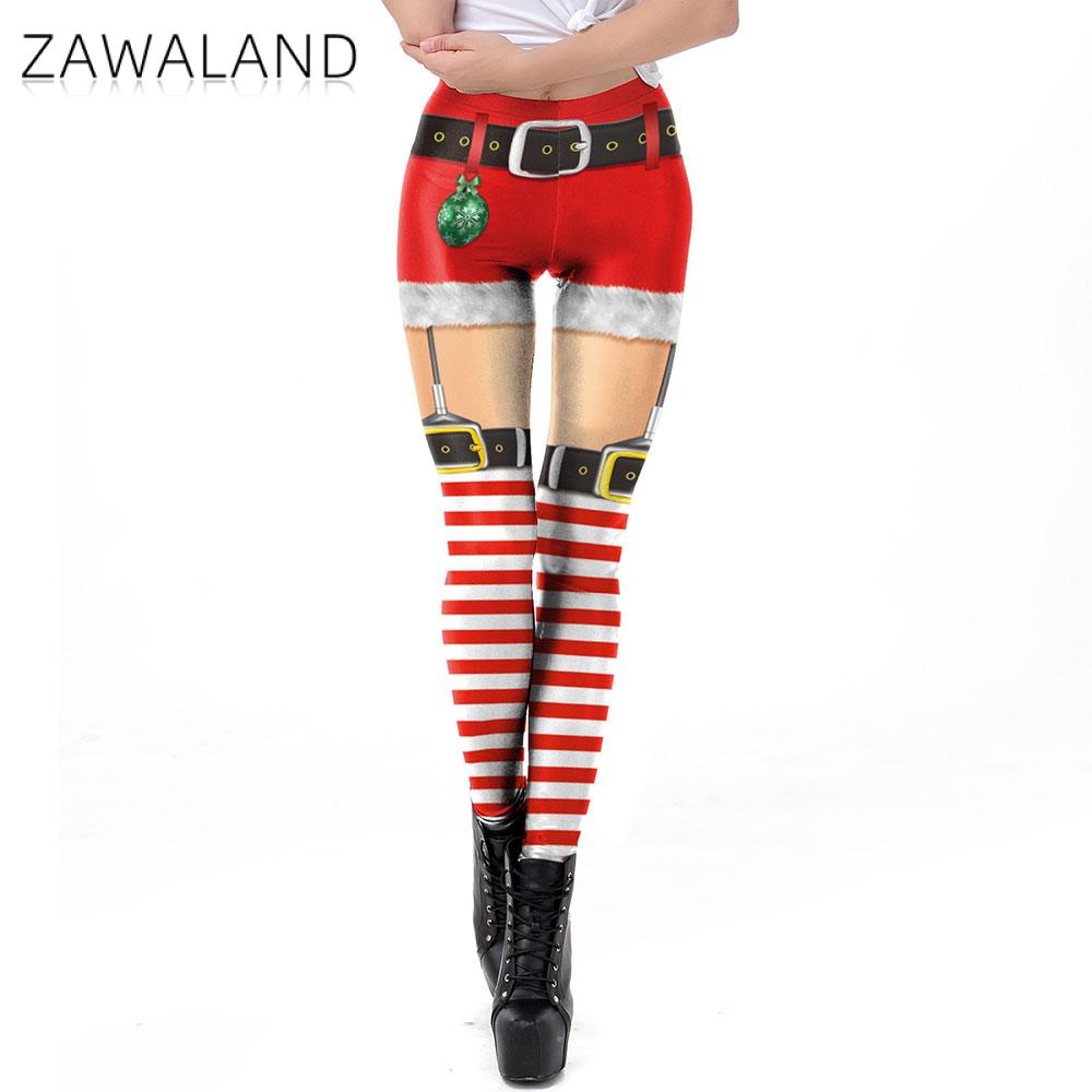 Zawaland クリスマスヨガレギンス女性用面白い赤ストラ - Women'S Red Accessories のレビューと価格