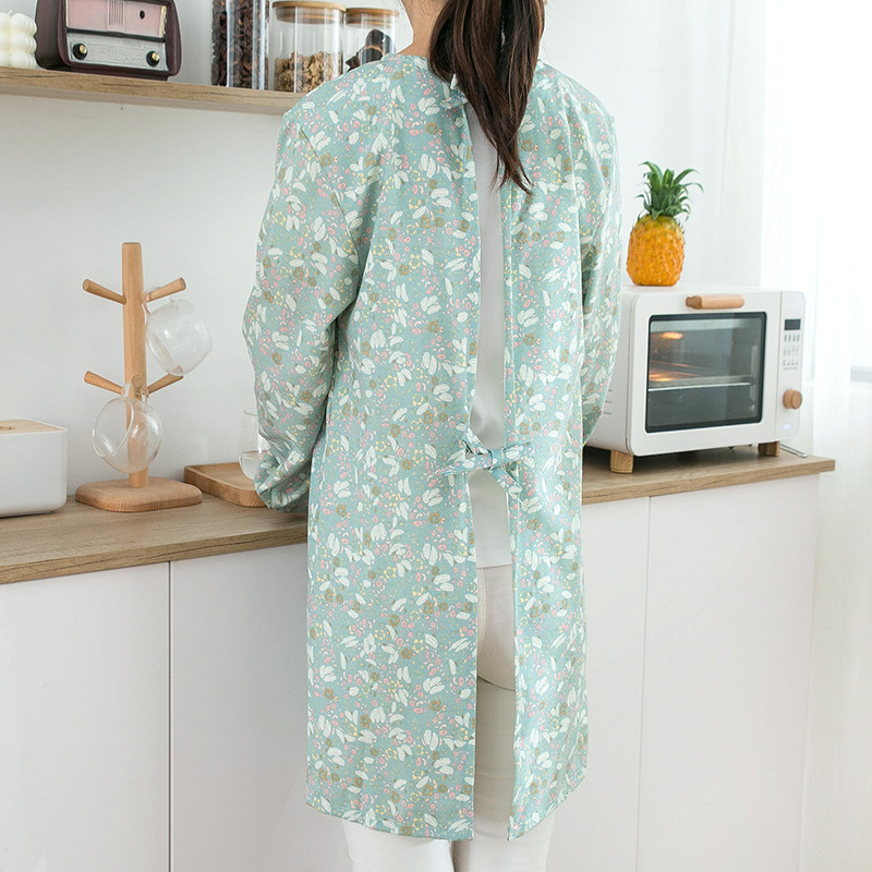 女性用コットン長袖エプロン 防水防油作業服 家庭用キッチン用 - Women Kitchen Accessories のレビューと価格
