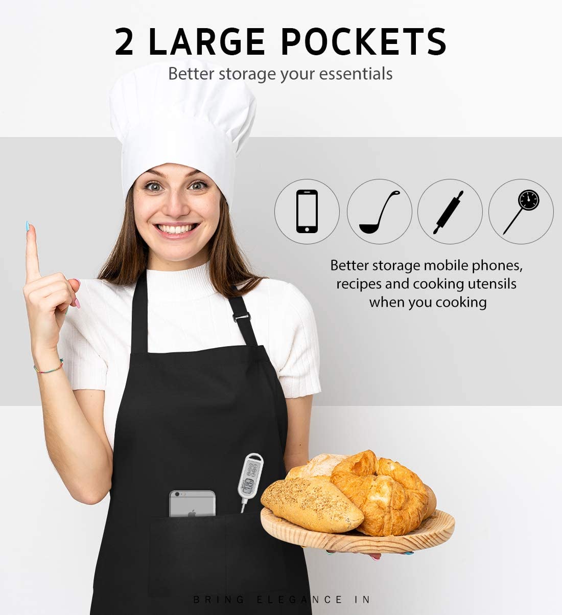 18 色カスタムロゴエプロン女性男性シェフ作業グリルレストラ - Women Kitchen Accessories のレビューと価格