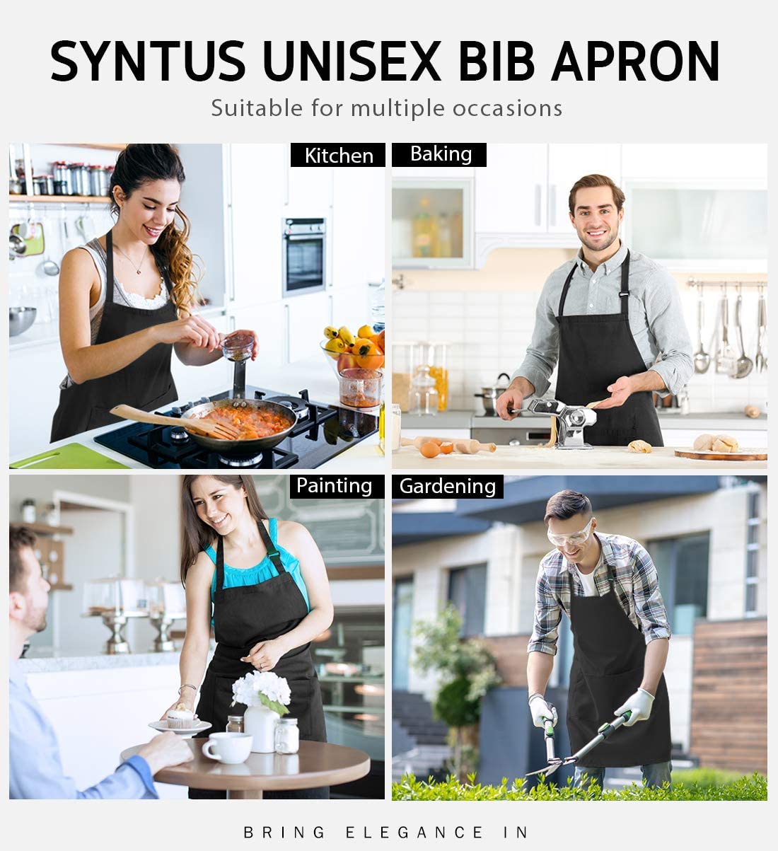18 色カスタムロゴエプロン女性男性シェフ作業グリルレストラ - Women Kitchen Accessories のレビューと価格
