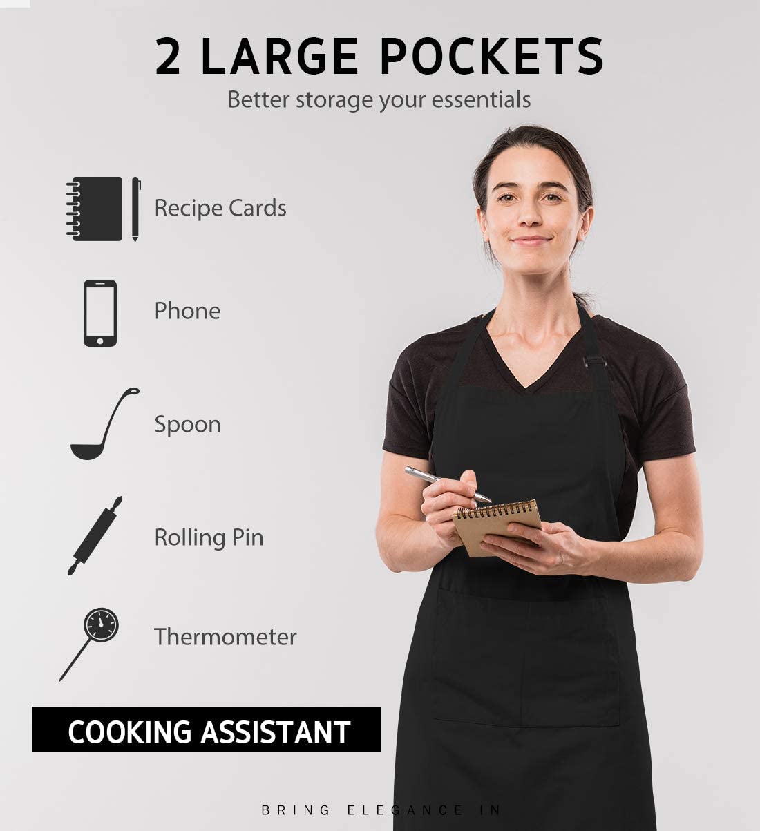 18 色カスタムロゴエプロン女性男性シェフ作業グリルレストラ - Women Kitchen Accessories のレビューと価格