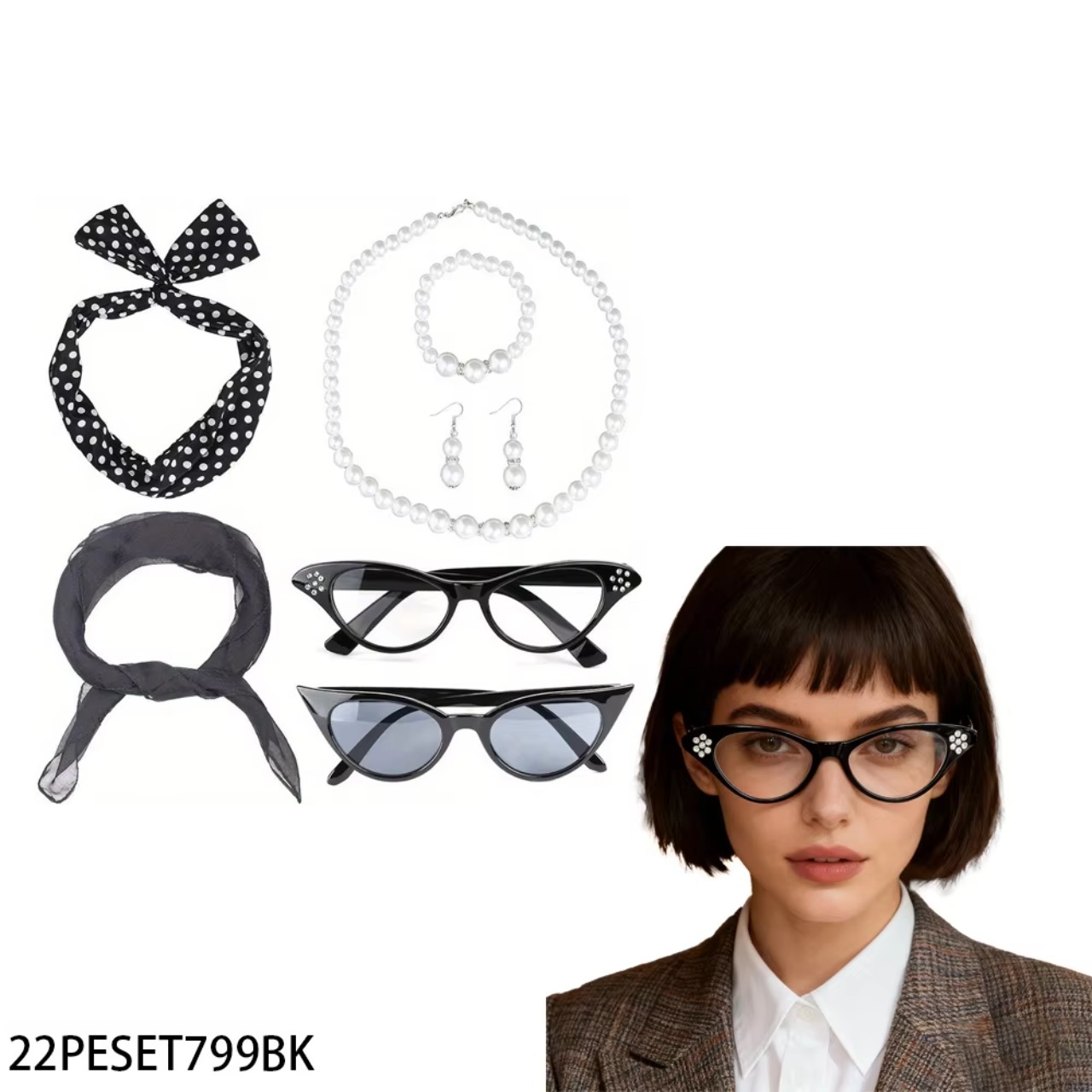 PESENAR 50年代の女性用コスチュームアクセサリーセッ - Women'S Accessories In The 1950S のレビューと価格