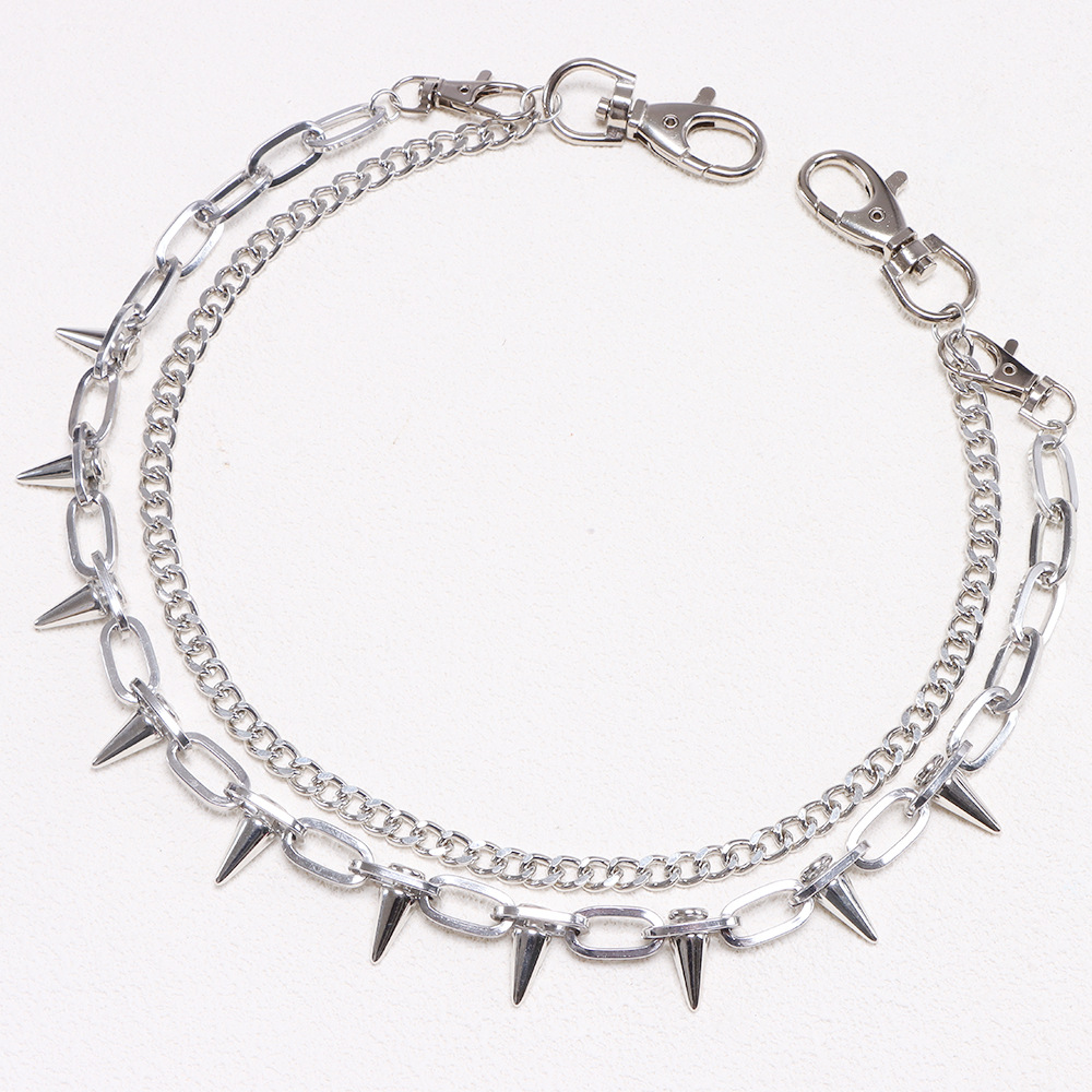 パンクメタル風のリベット付きパンツチェーン、ベルトチェーン。 - Women'S Emo Accessories のレビューと価格