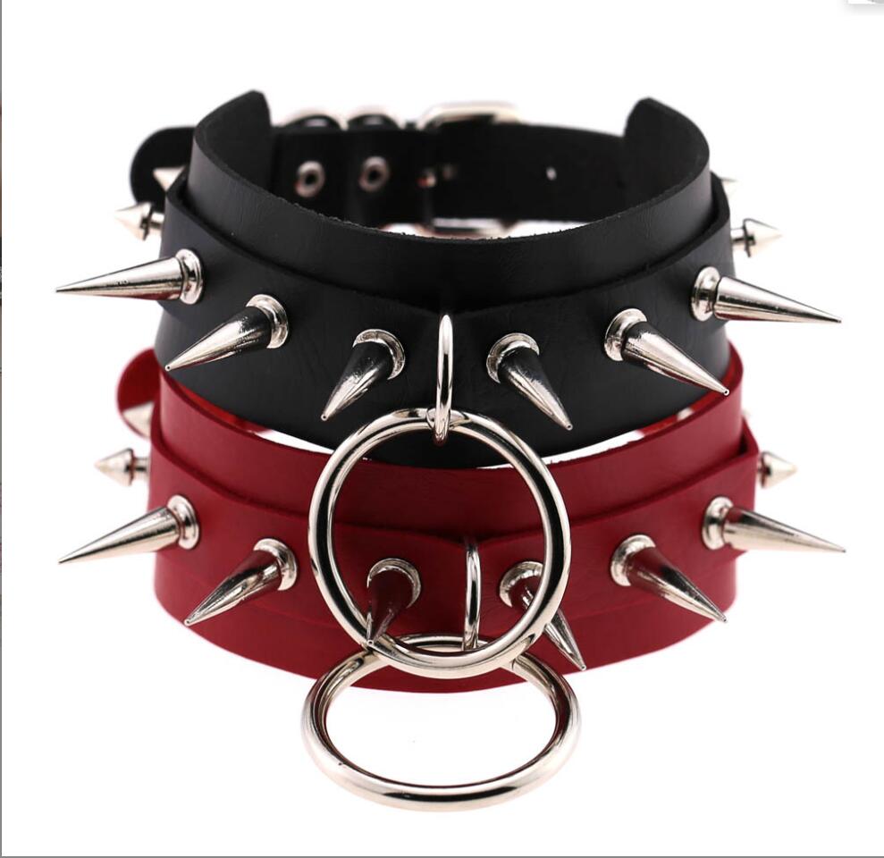 男性と女性のためのスパイクと金属のネックレス,宝石,パンク, - Women'S Emo Accessories のレビューと価格