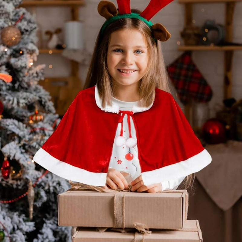 女性女の子クリスマスサンタクロースマント、レッドベルベットプ - Women'S Red Accessories のレビューと価格