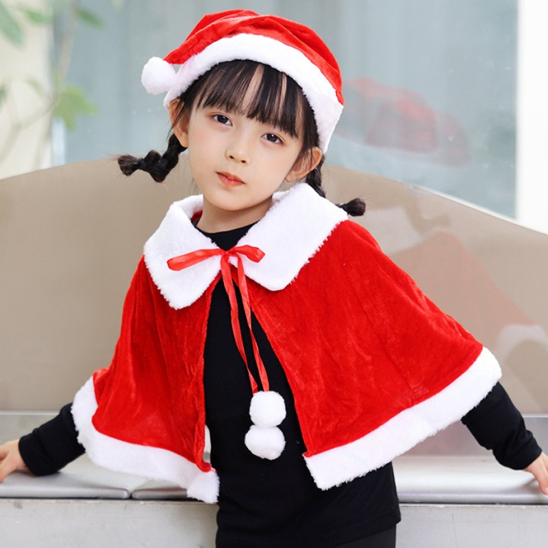 女性女の子クリスマスサンタクロースマント、レッドベルベットプ - Women'S Red Accessories のレビューと価格